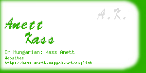 anett kass business card
